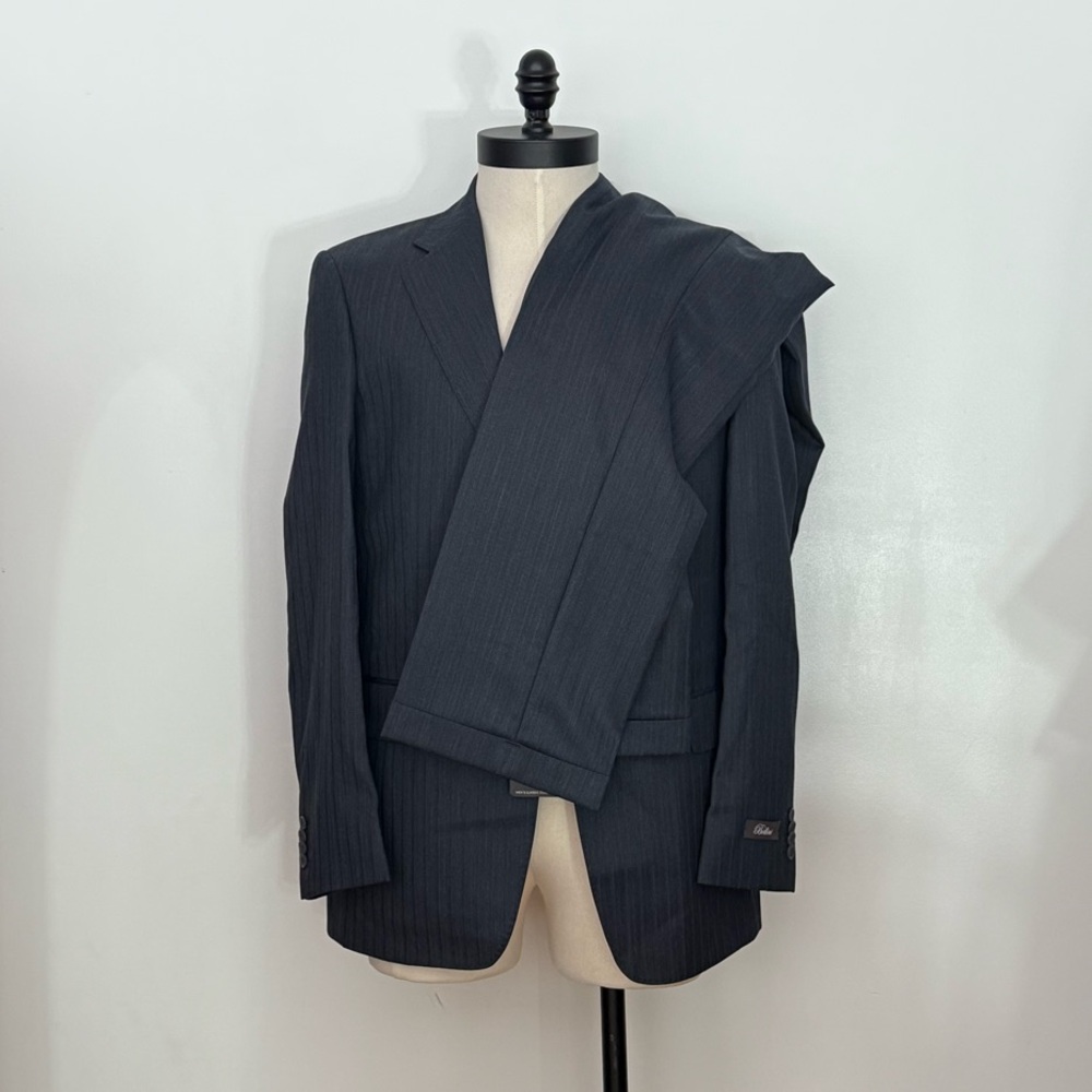 New Bellini 2 button suit navy blue with a fine stripe
